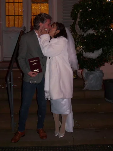 Picture of Jéssica & Adrian during the wedding.